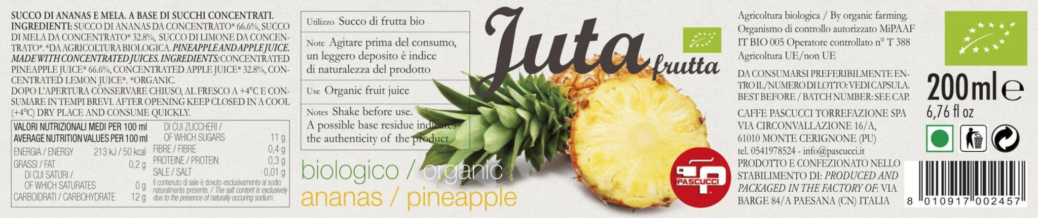 Succo ananas bio Juta Frutta (6 pezzi) - immagine 2
