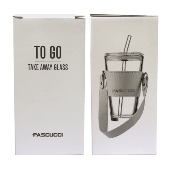 Bicchiere To Go vetro e pelle bianca - immagine 2