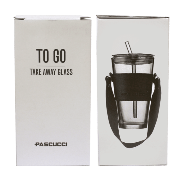 Bicchiere To Go vetro fumè e pelle nera - immagine 3