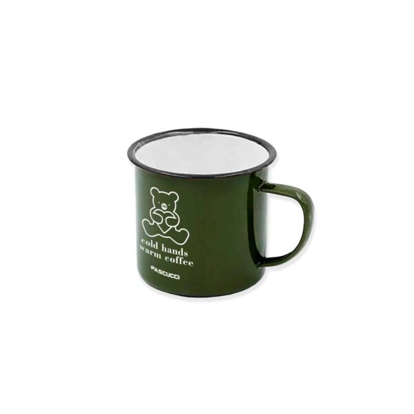 Tazza mug vintage in metallo verde foresta