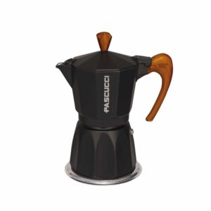 Caffettiera Moka 3 tazze nera (funzionante anche a induzione)
