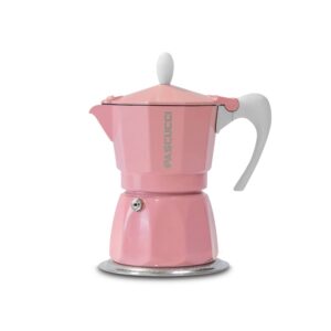 Caffettiera Moka 3 tazze rosa (funzionante anche a induzione)