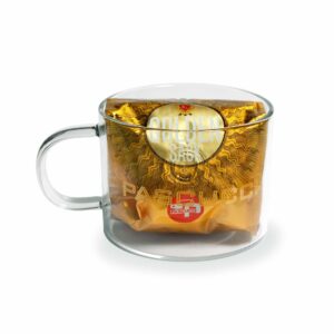 Combinazione COM15 (mug vetro Oro 500 ml + caffè macinato moka Golden 70 g)