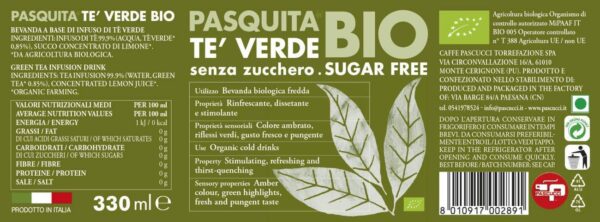 Tè verde senza zucchero Pasquita bio (6 pezzi) - immagine 2